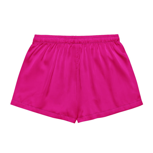 Silky-soft pink pajama shorts for women, ideal for Mother's Day lounging.