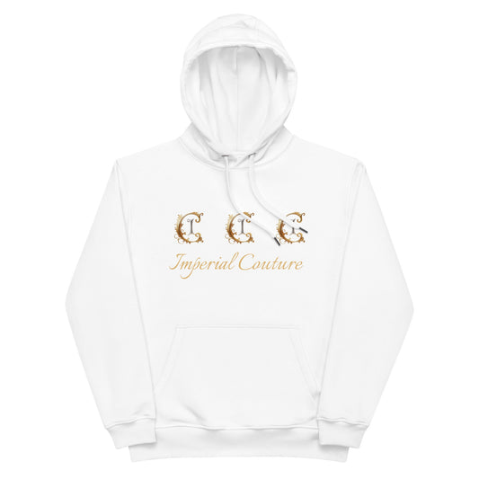 Premium eco-friendly hoodie by Imperial Couture by JW, featuring organic and recycled materials, comfortable fit, and stylish design.
