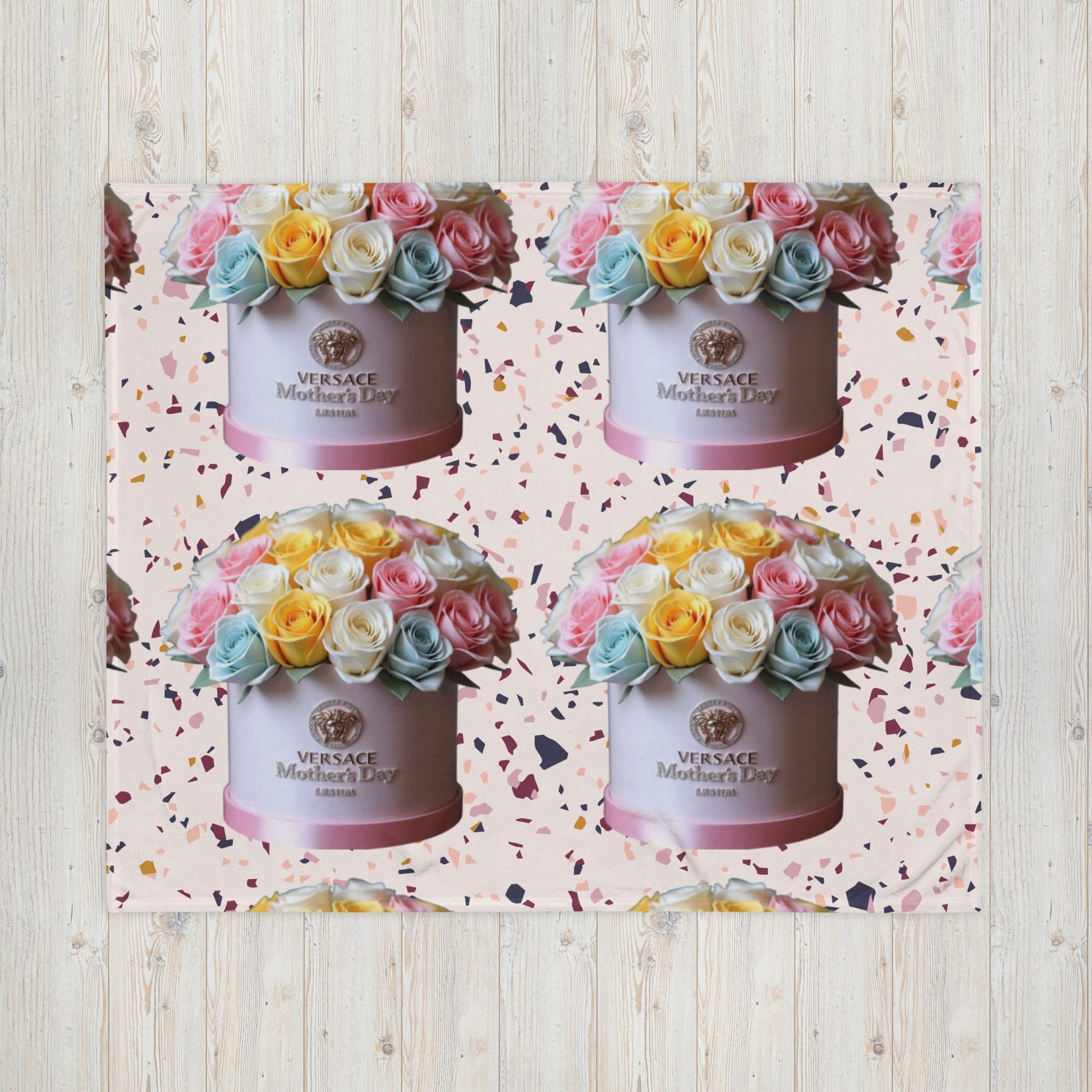 Flowers throw blanket with vibrant floral print on soft silk touch fabric; perfect for cozy evenings.