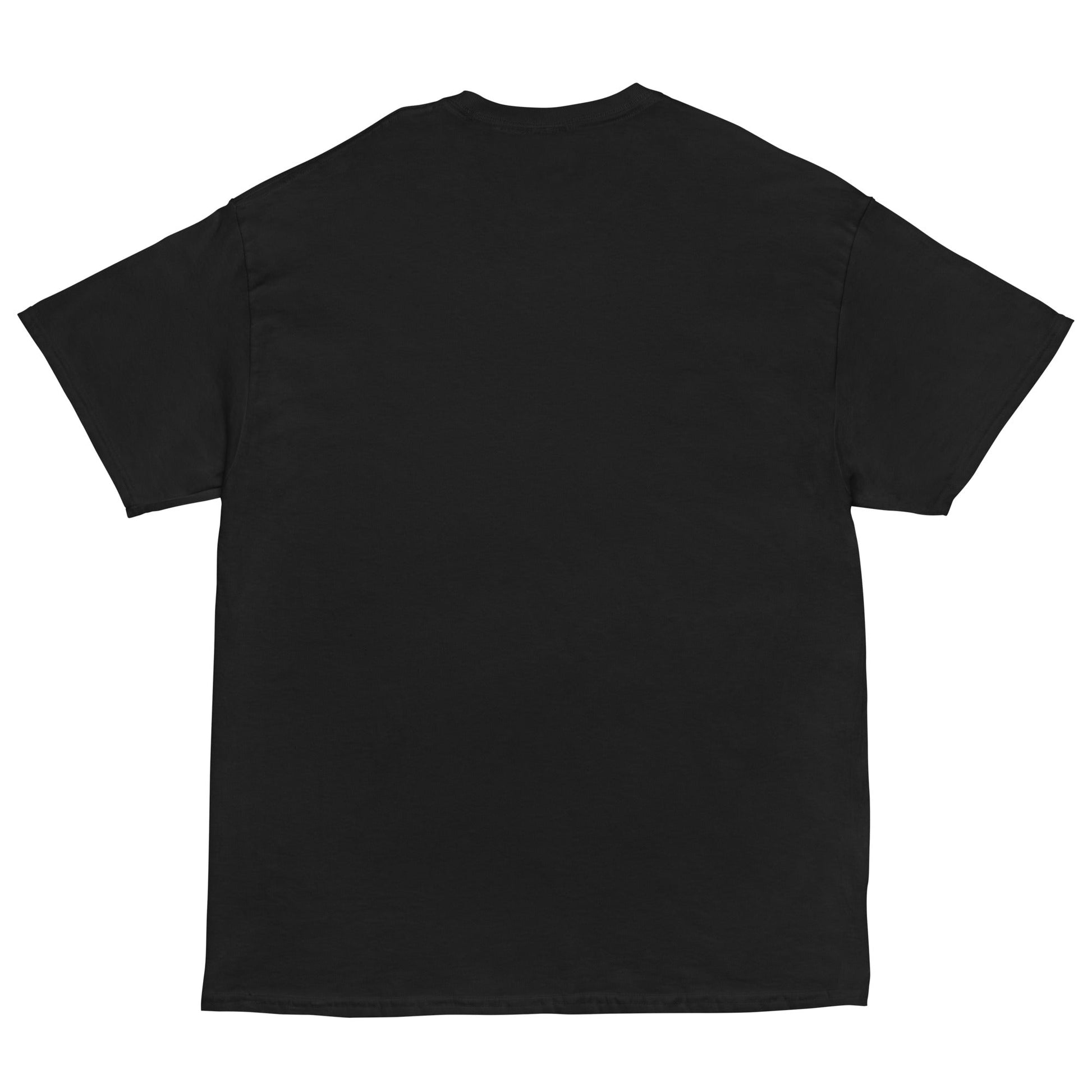 1950's BY JW unisex classic tee in black, back view, 100% cotton, trendy structured look.