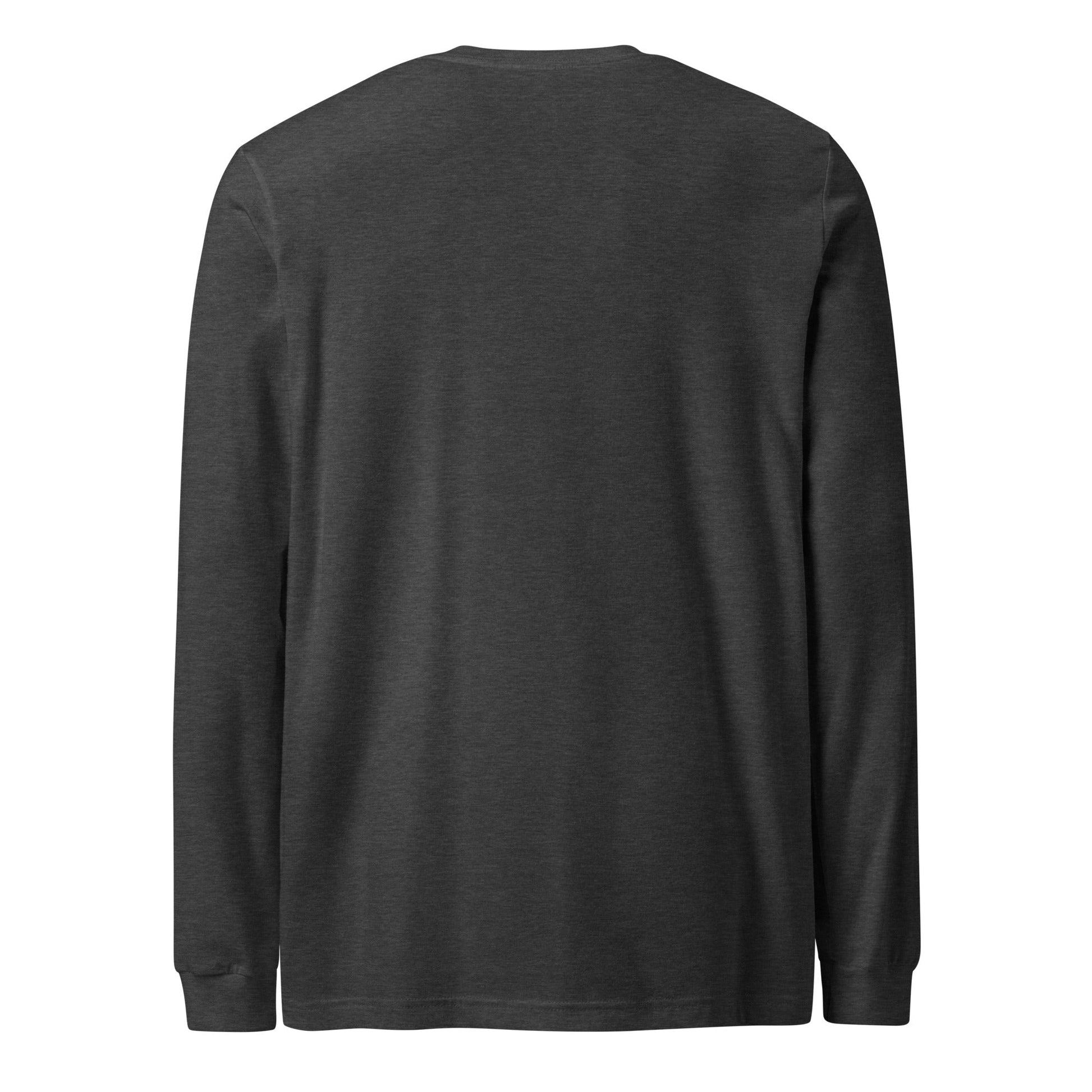 1950's blue check unisex long sleeve tee, crew neck, versatile casual wear.