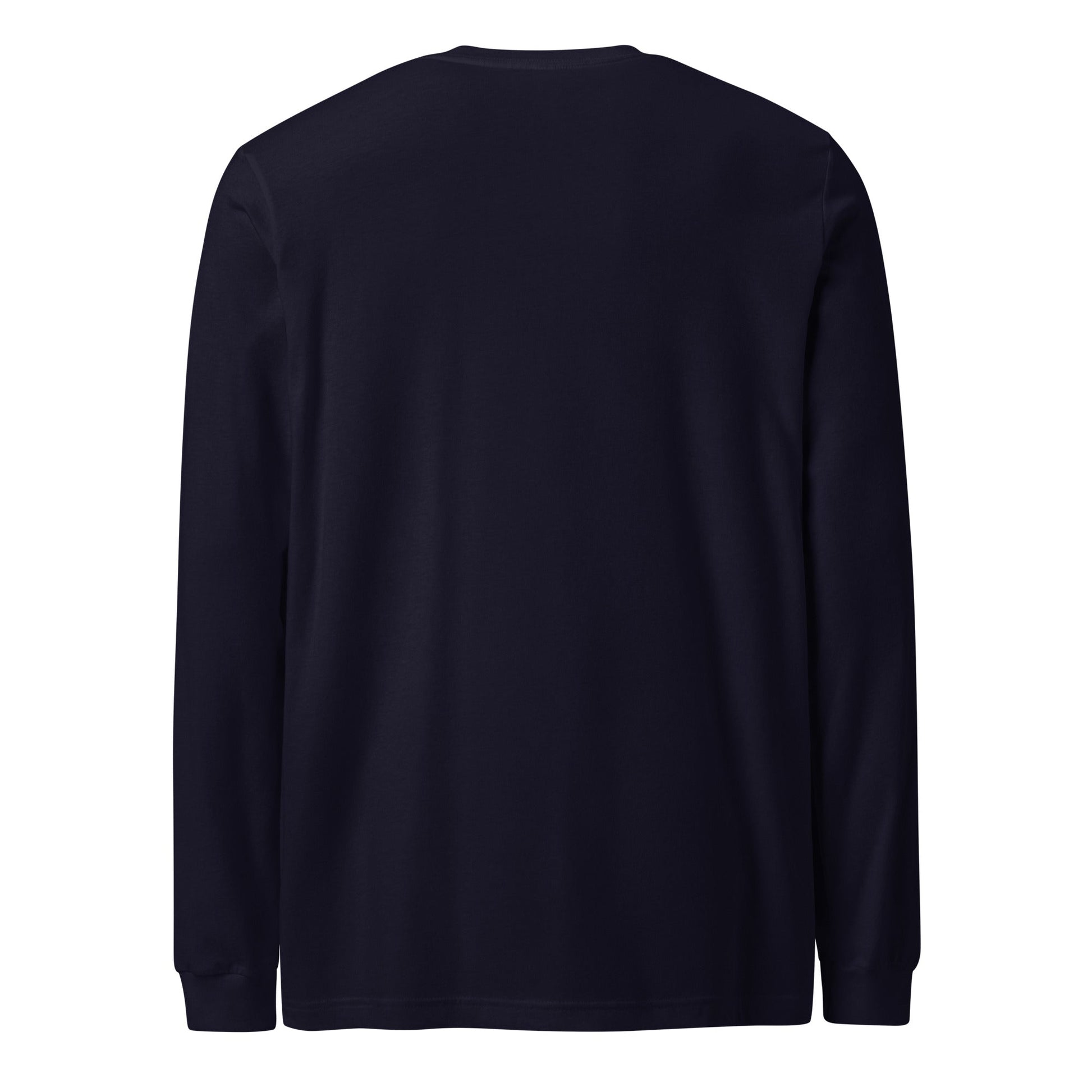 1950's Blue check unisex long sleeve tee with crew neck and ribbed cuffs.