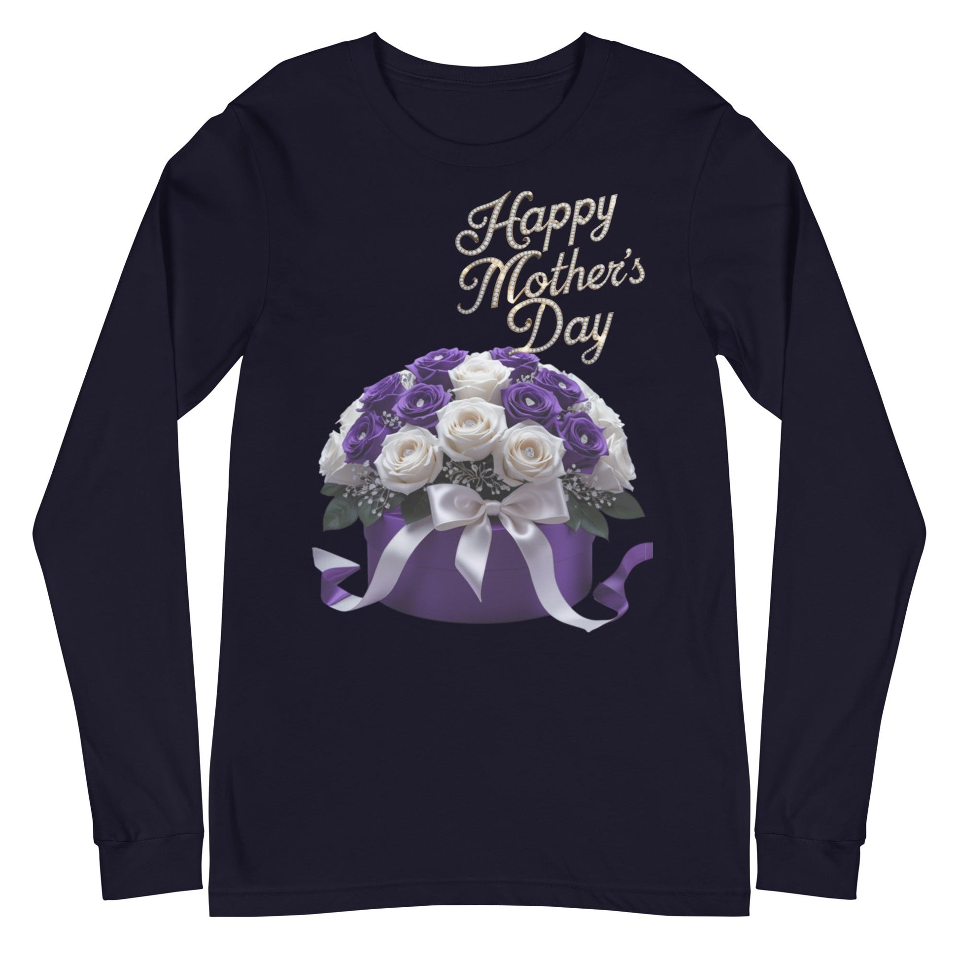 Mothers Day Unisex Long Sleeve Tee with floral design, perfect for casual or formal wear.