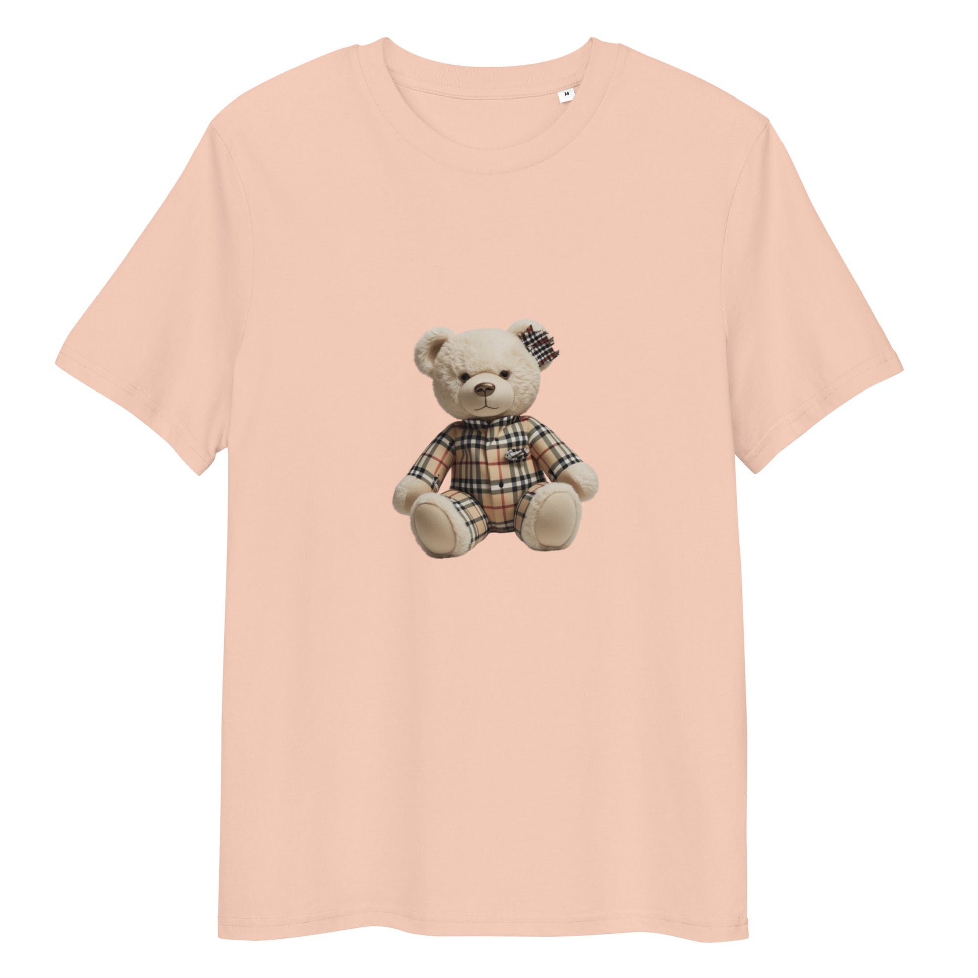 JW bear Unisex organic cotton t-shirt in beige with teddy bear graphic, made from 100% organic cotton.