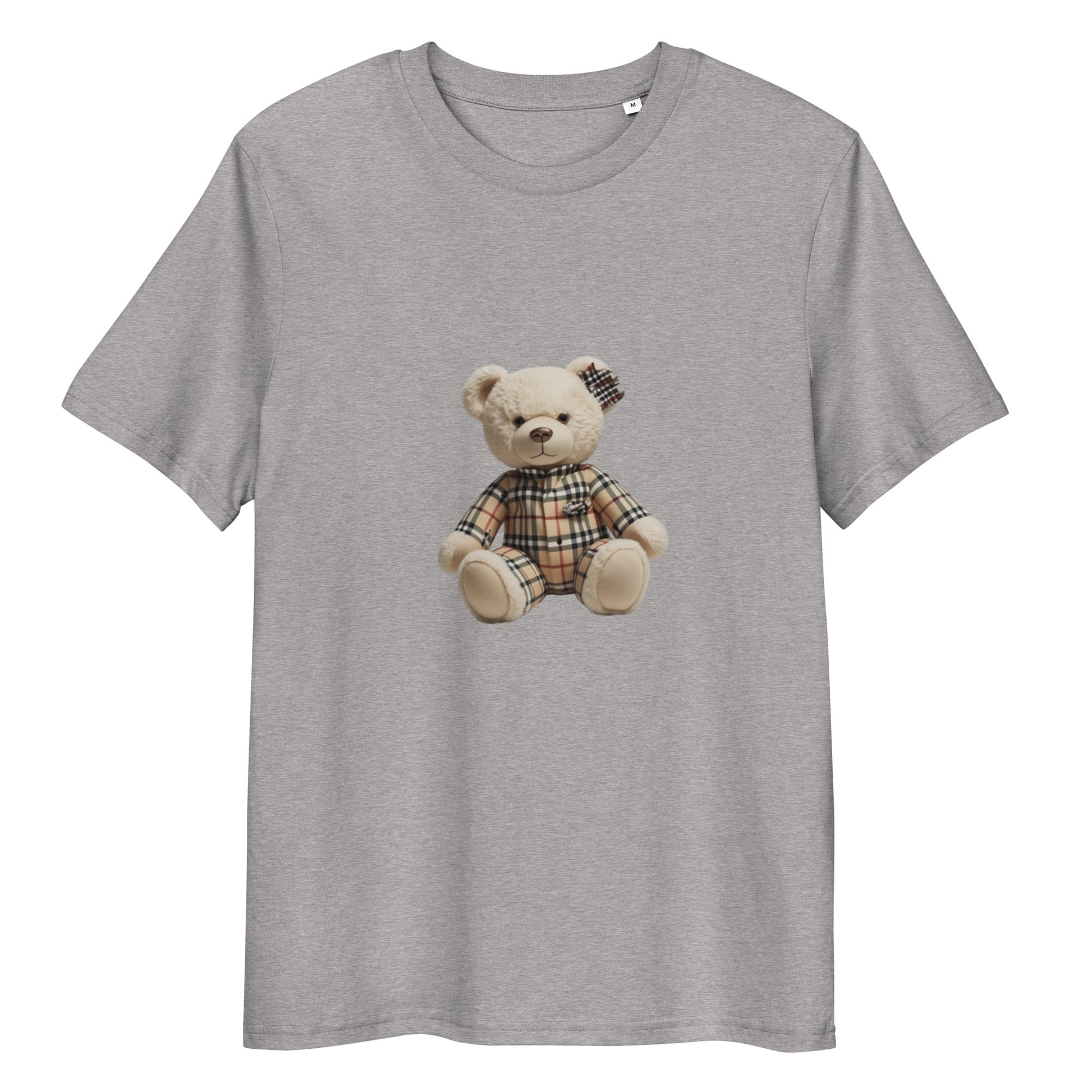 JW bear Unisex organic cotton t-shirt featuring a cute teddy bear design, made from eco-friendly organic cotton.