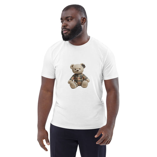 Unisex organic cotton t-shirt featuring designer bear by JW graphic.