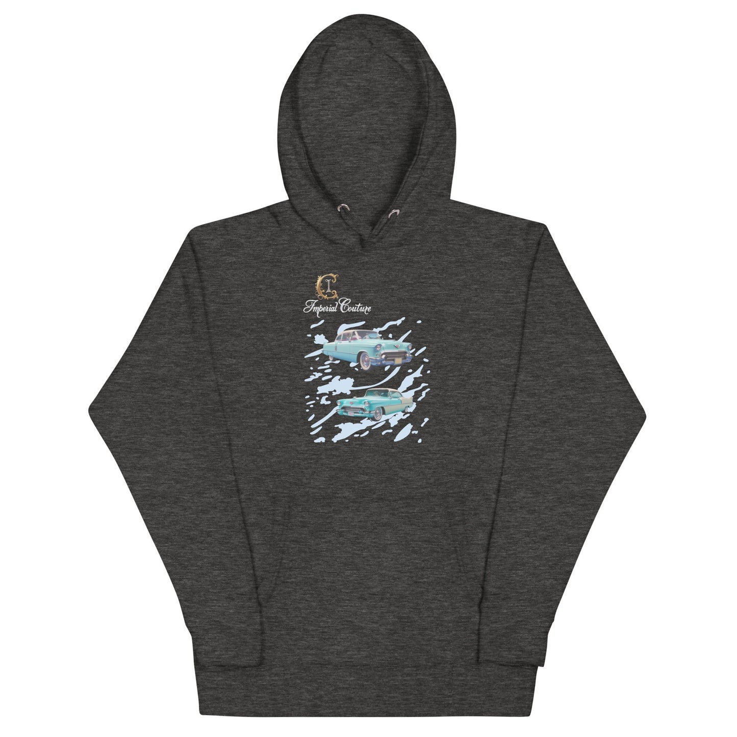 Unisex hoodie with front pouch pocket, flat drawstrings, and a stylish design, made from cotton and polyester.