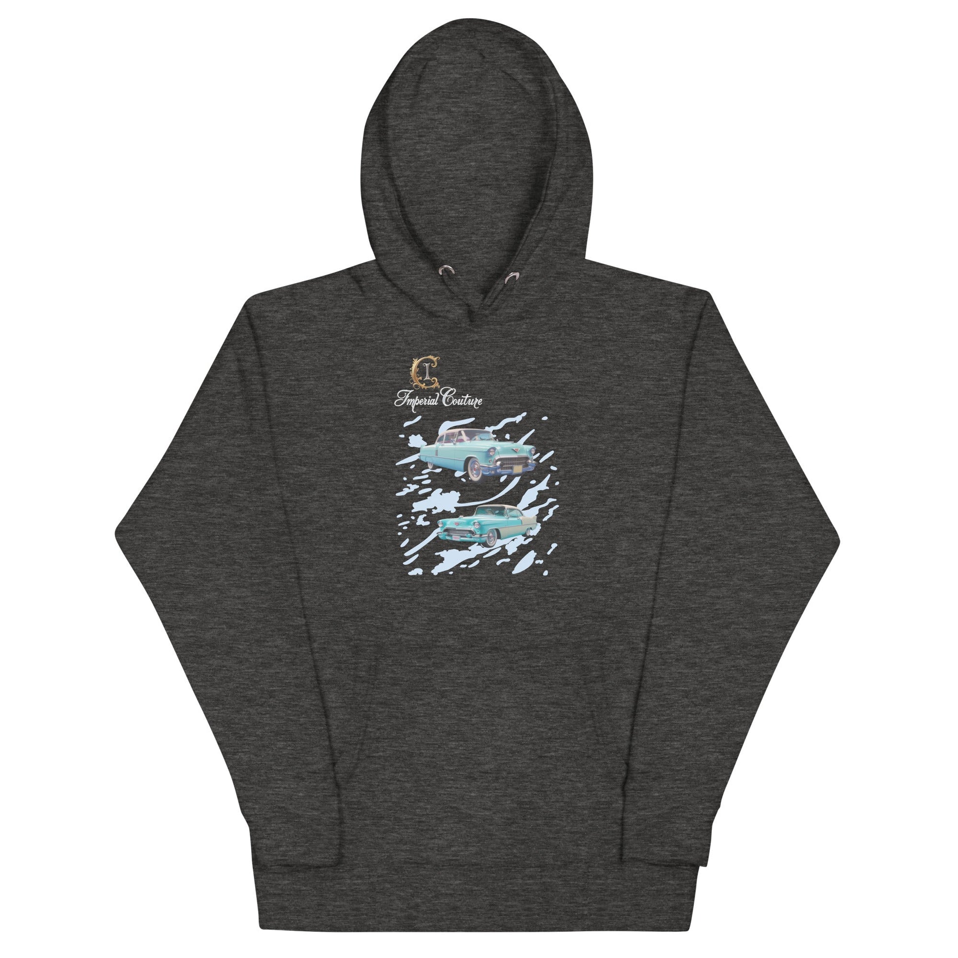 Unisex hoodie with front pouch pocket, flat drawstrings, and a stylish design, made from cotton and polyester.