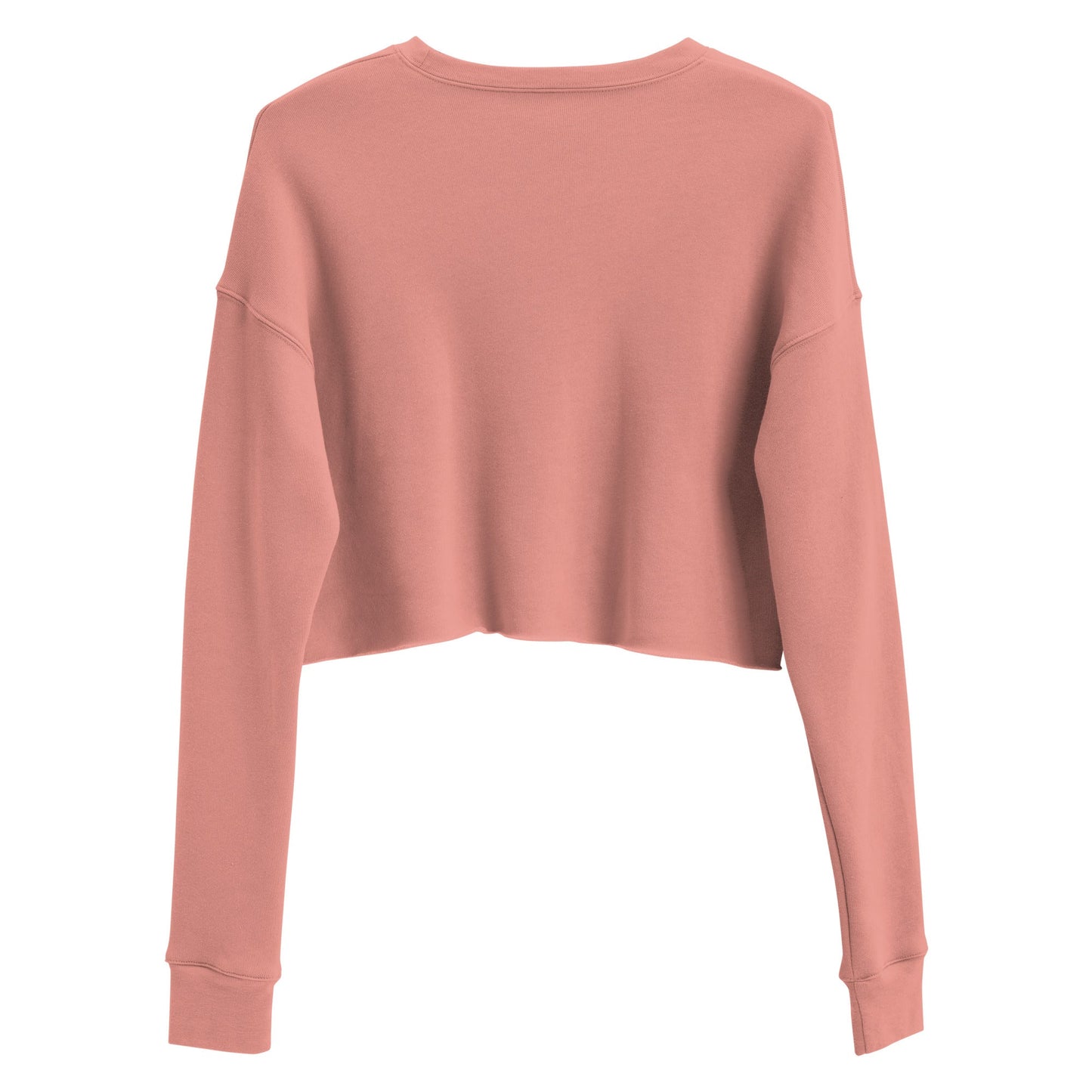 Crop sweatshirt in soft fabric with ribbed neckline and raw hem.