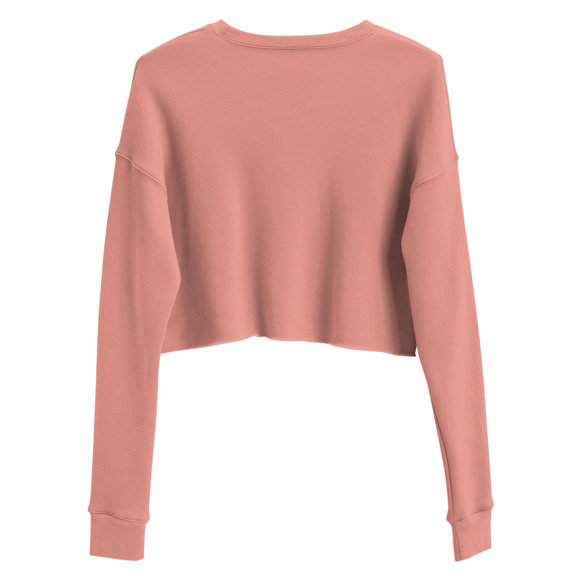 Crop sweatshirt in soft fabric with ribbed neckline and raw hem.