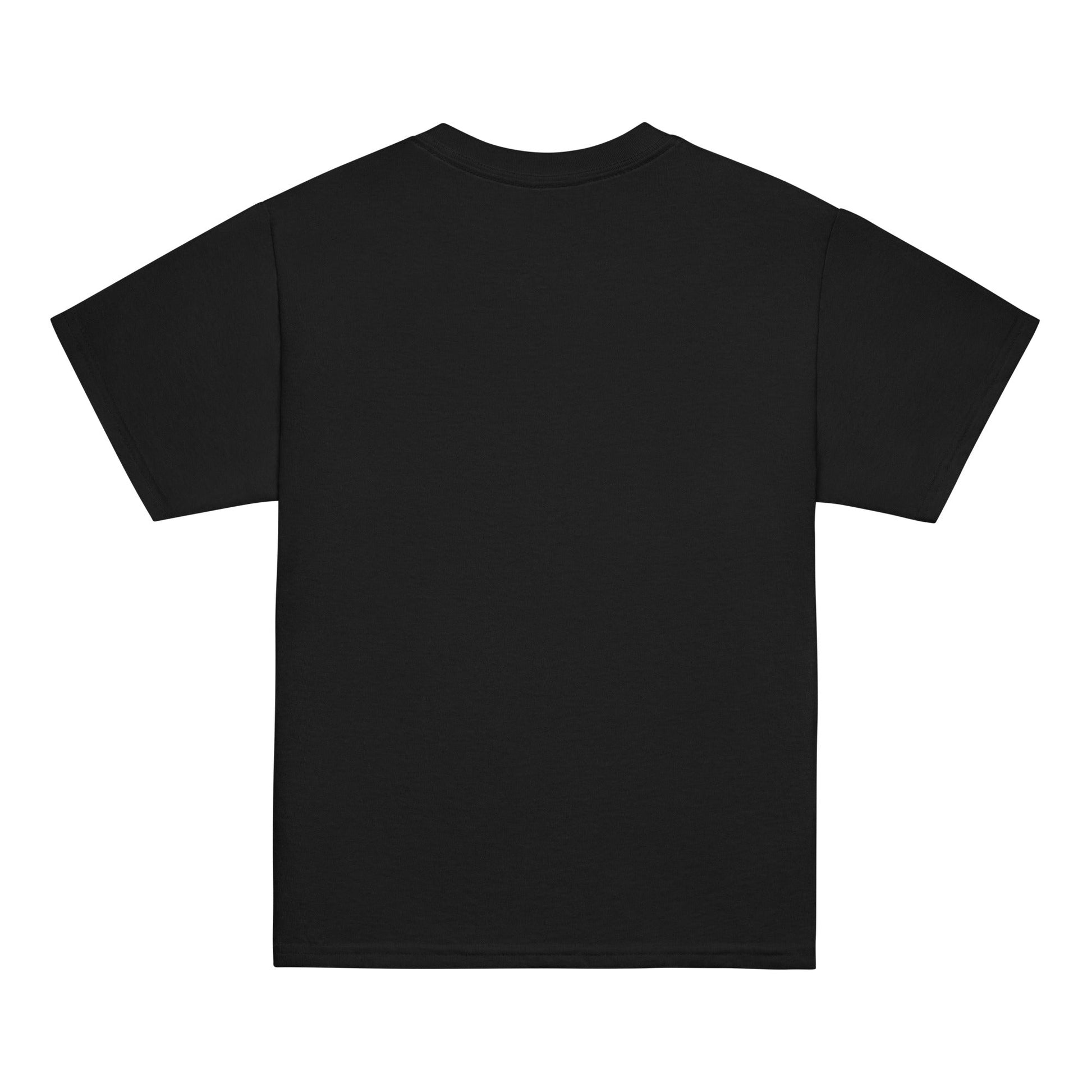 Youth classic tee in black with short sleeves, made from 100% cotton, featuring a classic fit and taped neck and shoulders.