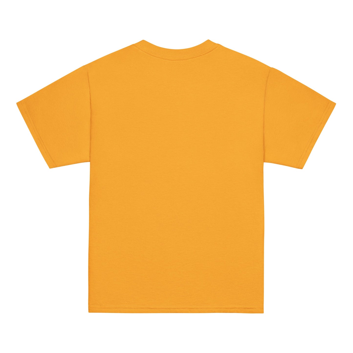 Youth classic tee in yellow, 100% cotton, classic fit, back view.