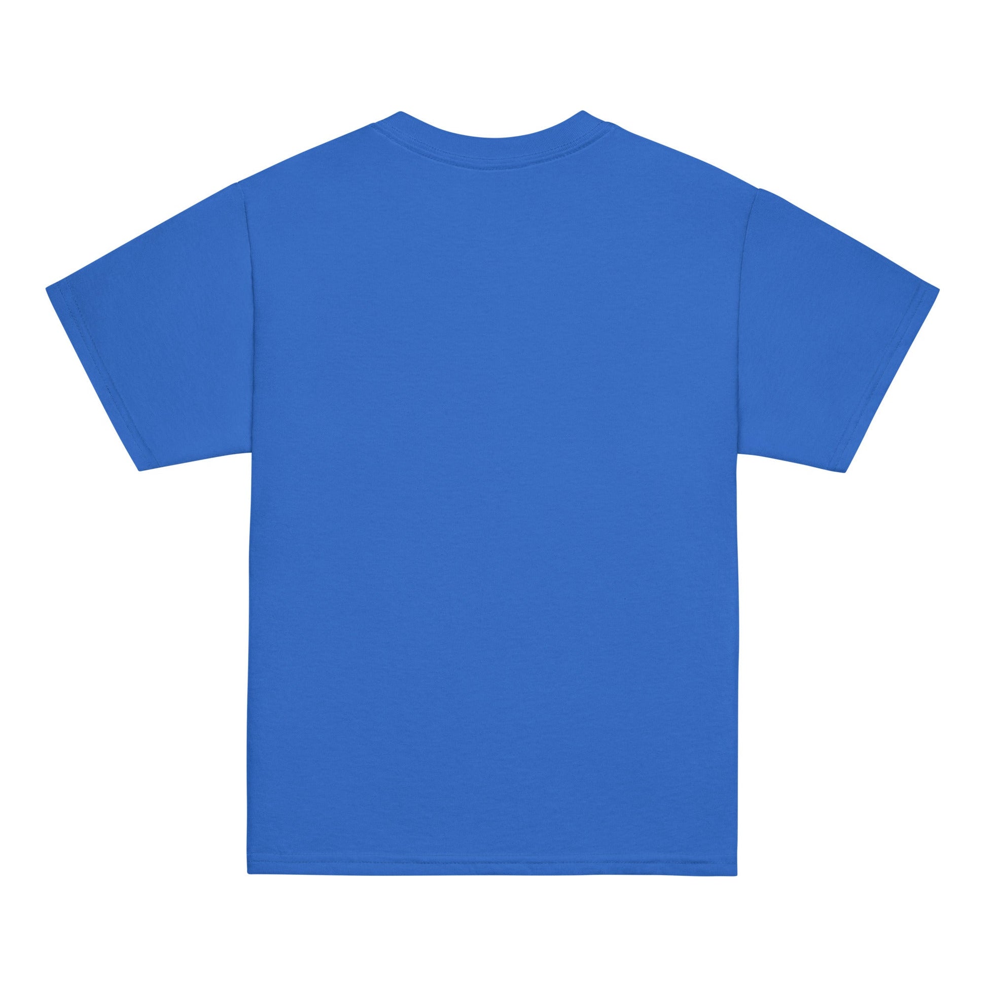 Blue youth classic tee, cotton blend, comfortable fit, versatile wardrobe staple.